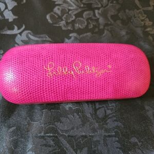Lilly Pulitzer Hot Pink Croc Print Sunglasses Case